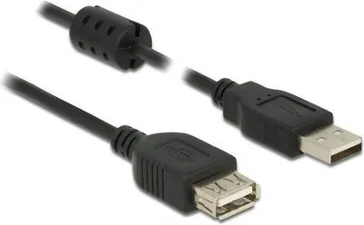 Produktbild von DELOCK USB Verl. A -> A St/Bu 0.50m schwarz