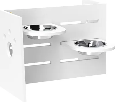 Produktbild von Hundenapf erhöht, 3 Stufen Höhenverstellbar Futternapf für Hunde, Anti-Schling-Matte, Fressnapf mit 2 Edelstahl-Schüsseln, für alle große Hunde