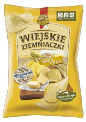 Obrázok produktu pre Chipsy ziemniaczane Wiejskie Ziemniaczki o smaku masła i soli 130 g