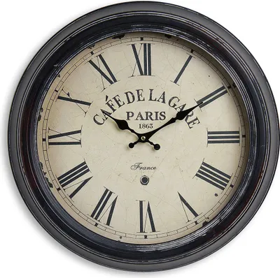 Produktbild von Wanduhr XXL 47cm Metall Frankreich France Paris Café Nostalgie Uhr