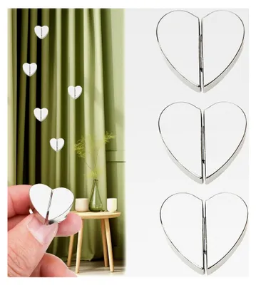 Produktbild von Magnetische Vorhang Raffhalter Silber, Vorhang Magnetknopf, Magnete für Vorhänge, Raffhalter für Vorhänge, Gardinen Zubehör, Vorhang Halter, 3 Paare