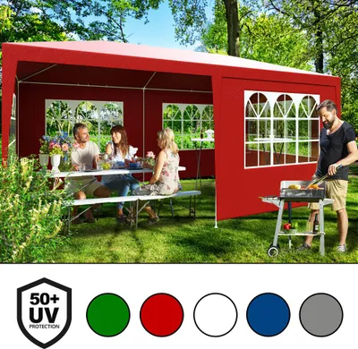 Produktbild von Casaria Festzelt Rimini 3x6m UV-Schutz 18m² Wasserabweisend 6 Seitenteile Pavillon Partyzelt Gartenzelt Festival, Farbe:anthrazit (UV-Schutz)