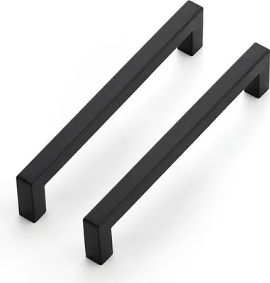 Obrázek produktu pro Sada 25 černých kuchyňských knoflíků, nábytkové úchytky, nerezová ocel, 160 mm