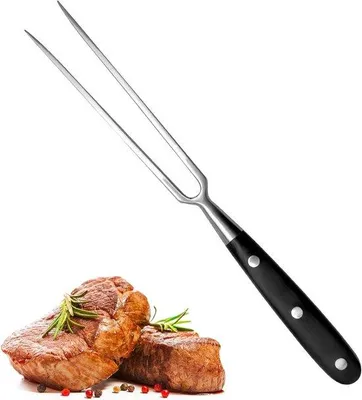 Imagen del producto de Tenedor de carne de acero inoxidable de 30 cm. Tenedor profesional para cortar, asar y servir carne, ideal para la cocina y la barbacoa.