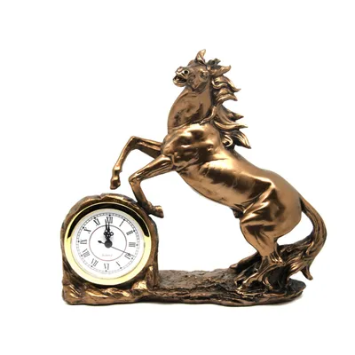 Produktbild von Steigendes Pferd Uhr Bronzeskulptur römische Ziffern Königin Isabel