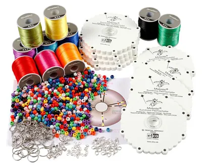 Produktbild von Creativ Company Kumihimo Flechtset Neonfarben - Schmuck basteln