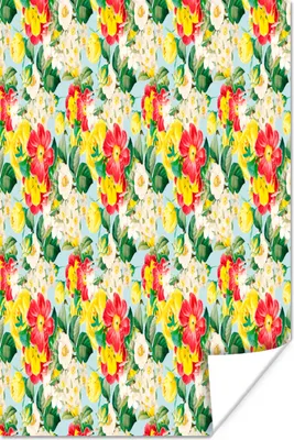 Produktbild von MuchoWow® Poster Blumen - Rosen - Farben - Muster 20x30 cm - Papierdruck