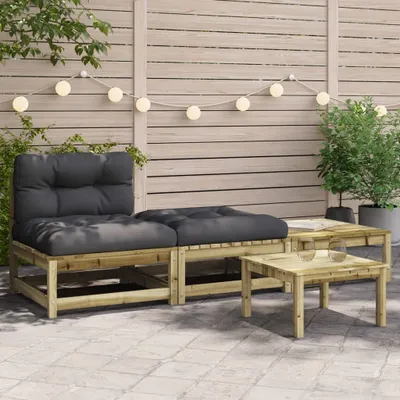 Produktbild von Design Gartensofa ohne Armlehnen mit Kissen und Hockern, Gartensofas 2024