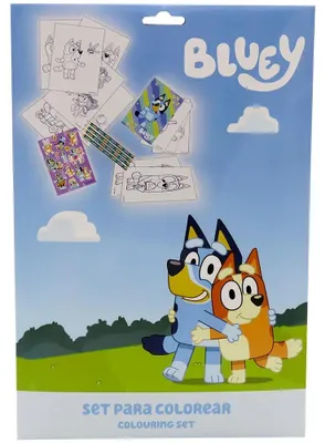 Obrázok produktu pre Sada na vyfarbovanie Bluey v obale – 2 omaľovánky formátu A4 a A5, každá s 16 obrázkami