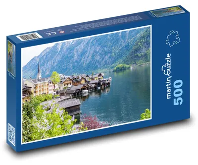 Zdjęcie produktu dla Puzzle 500 Domy nad jeziorem w naturze - martinpuzzle