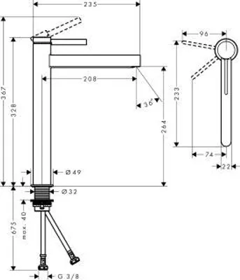 Obrázek produktu pro HANSGROHE 76072670 Umyvadlová baterie 260 Finoris