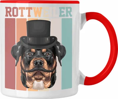 Produktbild von Trendation - Rottweiler Besitzer Tasse Geschenk Lustiger Spruch Geschenkidee Retro Vinatge Rottweiler (Rot)