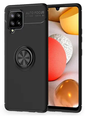 Produktbild von NALIA Ring Handyhülle für Samsung Galaxy A42 5G, Handy Cover Schutz Tasche Etui Case Schwarz