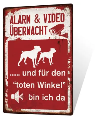 Warnschild Alarm & Videoüberwachung, Hundewarnung, 30 x 20 cm