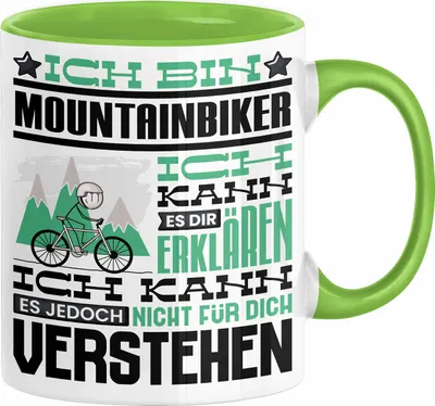 Produktbild von Mountainbiker Geschenk Kaffee-Tasse Geschenkidee für Mountainbiker Ich Bin Mountainbiker Ich Kann Es Dir Erklären Jedoch Nicht Für Dich Verstehen Spruch Lustig (Grün)