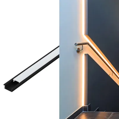 Immagine prodotto di EGLO Profilo da incasso 1, profilo, soffitto/parete, nero, bianco, alluminio, plastica, 1000 mm, 23 mm