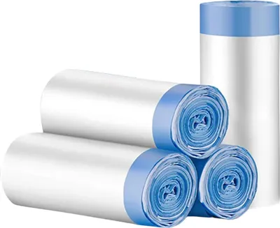 Obrázek produktu pro vložky do odpadkových košů o objemu 4 galony - malé vložky do odpadkových košů se stahovací šňůrkou do koupelny, kuchyně, ložnice, kanceláře, 60 kusů