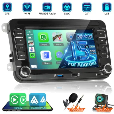 Zdjęcie produktu dla Androidowe radio samochodowe - odtwarzacz multimedialny - system nawigacji - radio z ekranem dotykowym - kompatybilne z CarPlay