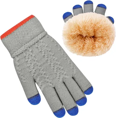 Produktbild von Kinder Winterhandschuhe mit Fleece, Vollfinger, Strick, für Jungen und Mädchen
