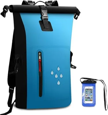 Produktbild von Famanu Rucksack 25 l - Wasserdicht mit Rollverschluss und Telefonhülle