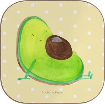 Produktbild von Mr. & Mrs. Panda Untersetzer für Gläser Avocado Schwangerschaft - Gelb Pastell - Geschenk, Glas, Tischschoner, Wunder, Coaster, Liebe, Baby, Tischuntersetzer, Tasse