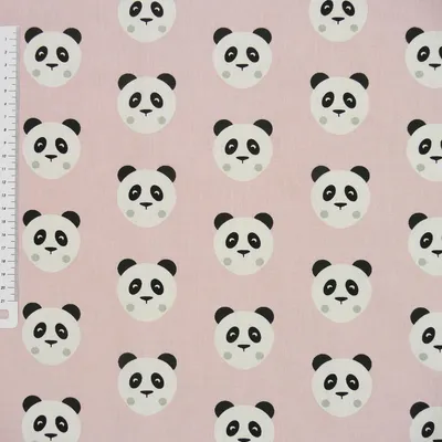 Produktbild von Baumwollstoff Meterware Pandabär rosa