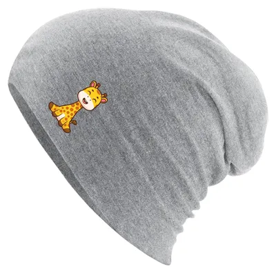 Produktbild von Huuraa Beanie Giraffe Comic Heather Grey One Size Baumwolle und Elasthan Mütze Geschenkidee