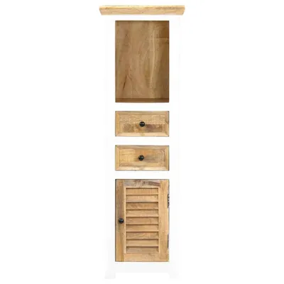 Immagine prodotto di vidaXL Credenza bianca e marrone 40x30x128 cm in legno massiccio di mango