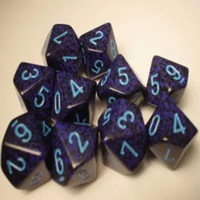 Produktbild von Chessex Kobalt Gesprenkelt D10 Würfel Set 10 Stück