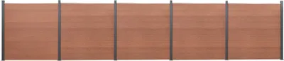 Image de Ensemble de panneaux de clôture marron 872x186 cm WPC