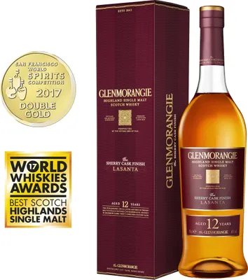 Produktbild von Glenmorangie The Lasanta 12 Jahre Old Sherry Cask Finish Highland Single Malt Scotch Whisky in Geschenkpackung | 43 % vol | 0,7
