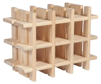 Weinregal für 9 Flaschen, Kiefernholz, 32,5x43x22 cm