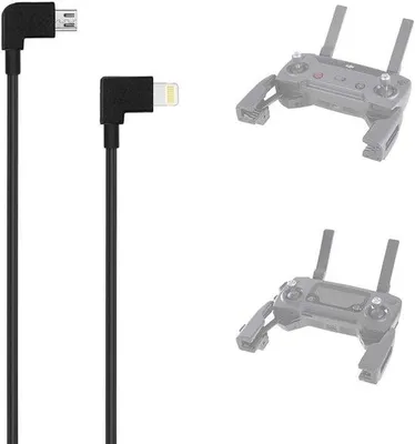 Image de Câble iPhone pour kit de drone DJI, 30 cm, USB-C, noir, pour iPhone 7/8/X