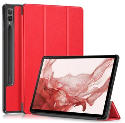 Produktbild von Schutzhülle für Samsung Galaxy Tab S7 FE S7 Plus S8 Plus 12.4 Hülle Case Smart Cover X800 X806 T970 T975 T976 Wake Up Sleep Etui Stand - Rot