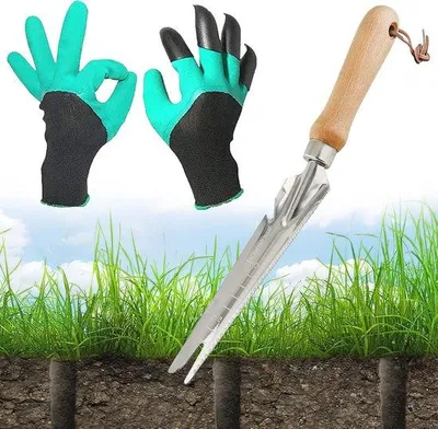 Produktbild von Famanu Onkruidstecher 5-in-1 mit Edelstahl und Antirutschgriff - Ideal für Gartenarbeit und Umpflanzen