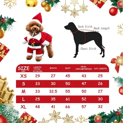 Produktbild von Haustier-Weihnachtskostš¹m Weihnachtsmann mit Mš¹tze, Kapuzenpullover šC warmes Outfit fš¹r Hund, WeihnachtsRP-FEier, Fotoshooting und Spaziergang