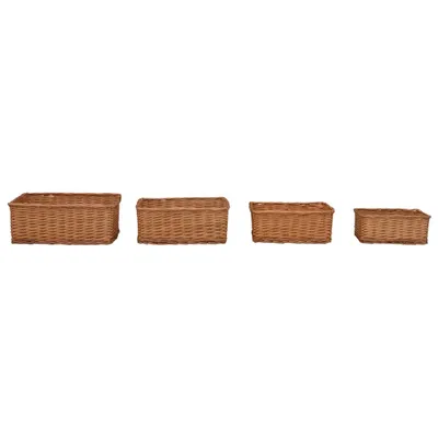 Immagine prodotto di Set Cestini Impilabili 4 pz Marroni in Salice
