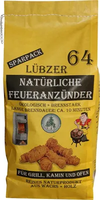 Immagine prodotto di Favorit äó?ko - Zündwolle 64 Anzünder im Sparbeutel aus Naturholz und Wachs