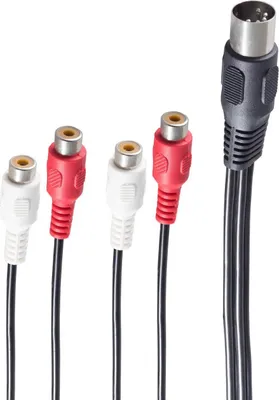 Produktbild von shiverpeaks BS10231 Audio-Kabel 0,2 m DIN (5-pin) 4 x RCA Schwarz (BS10231)