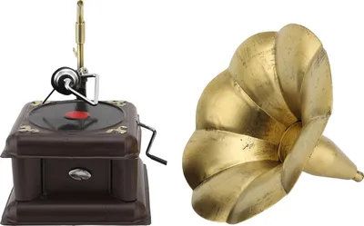 Image de Vintage Phonograph Model Iron Erosion Resistant Retro Gramophon Ornament Bronze