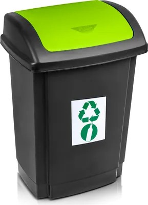 Image de Poubelle pour le tri sélectif Rotho 25 litres noir/vert Plast Team