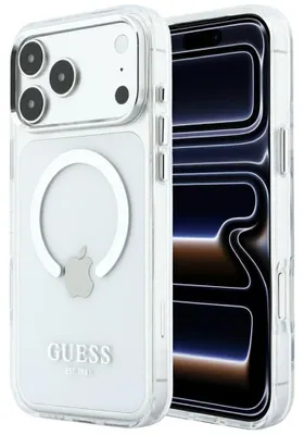 Obrázok produktu pre Puzdro na telefón iPhone 18 Pro Max / 17 Pro Max, značka Guess, model Metal Outline s technológiou MagSafe, priehľadné