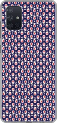 Produktbild von MuchoWow® Handyhülle Schutzhülle Hülle für Telefoonhoesje Samsung Galaxy A71 Muster - Vintage - Blau - Rot Silikon Softcase Handy Hülle - Kartenbesitzer