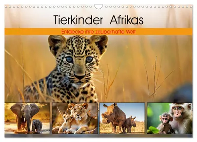 Produktbild von Tierkinder Afrikas - Entdecke ihre zauberhafte Welt (Wandkalender 2027 DIN A3 quer), CALVENDO Monatskalender