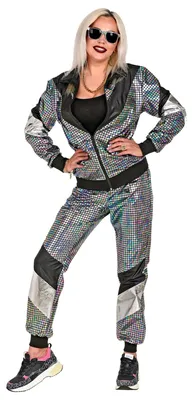 Produktbild von W WIDMANN MILANO Party Fashion - Kostüm Trainingsanzug, Disco-Style, 80er Jahre Outfit, Jogginganzug für Karneval & Party