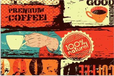 Produktbild von MuchoWow® Poster Kaffee - Vintage - Collage 180x120 cm - Fotoplakat