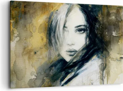 Produktbild von Bild auf Leinwand - Leinwandbild - Frau Gesicht Lippen - 120x80cm - Wand Bild - Wanddeko - Leinwanddruck - Bilder - Kunstdruck - Wanddekoration - Leinwand bilder - Wandkunst - AA120x80-4053