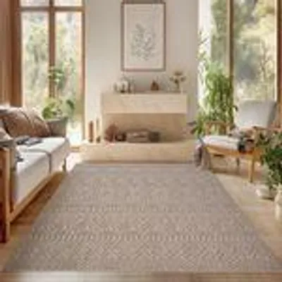 Zdjęcie produktu dla Dywan bouclé do salonu sypialni i biura miękki trwały łatwy w pielęgnacji wszechstronny , Rozmiar : 240 x 340 cm , Kolor : Beżowy-3