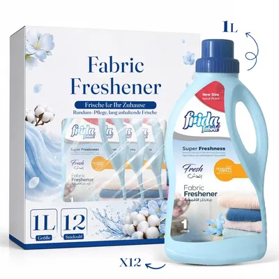 Produktbild von Frida Fabric Textilerfrischer 12 x 1L Fresh – frischer Wäscheduft für Kleidung, Handtücher & Bettwäsche