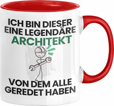 Produktbild von Architekt Geschenk Tasse Lustige Geschenkidee Geburtstag für Architekt Ich Bin Dieser Legendäre Architekt Von Dem Alle Geredet Haben Kaffee-Becher (Rot)